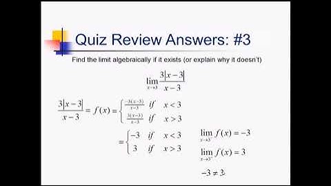 Review of Algebraic Limits: Problem Set