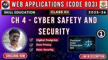 Class 12 Web Applications Chapter 4 | Cyber Safety and Security | Digital Footprint | CBSE 803