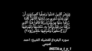 سوره البقره //بصوت احمد العجمي //ايه 25
