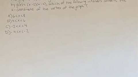 The graph of function g in the xy-plane is a parabola defined by g(x)=(x-2)(x-4). Which of the foll