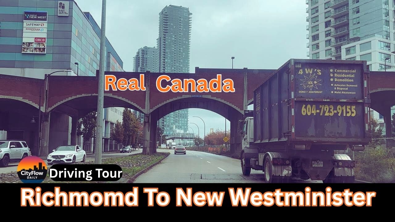 Rainy Drive 🌧️ Richmond ➜ New Westminster | Autumn in Metro Vancouver 2025