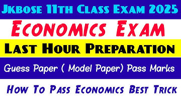 Jkbose 11th Class Economics Guess Paper 2025 | Most Important Questions Must Watch & Share
