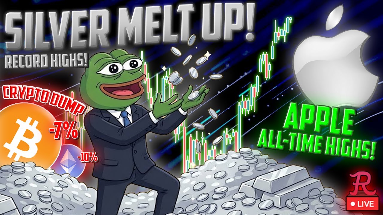 BITCOIN LIVE : CRYPTO DUMP, SILVER MELTUP ATH, AAPL ALL TIME HIGHS, JP  YIELDS WTF