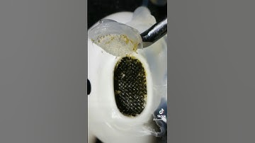 Cleaning AirPod with hot glue #cleaning #satisfying #waitforit