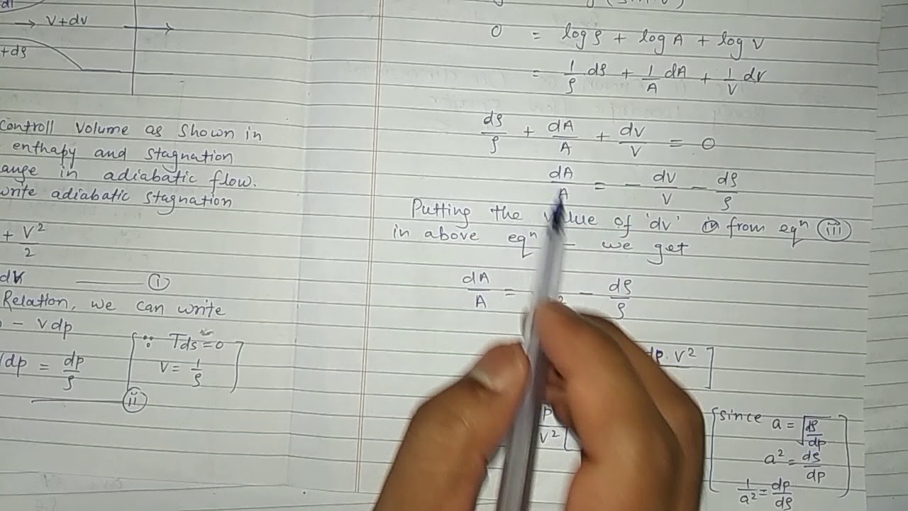 One dimensional steady isentropic flow equation || Thermal Engineering