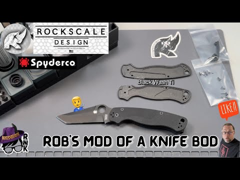 Unboxing/installing cool Rockscale Design Ti USA made scales on my Spyderco Tanto M4 PM2 knife!