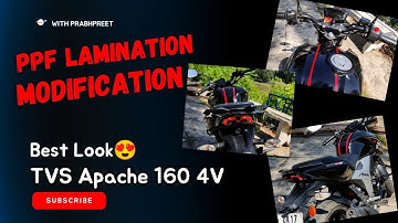 PPF Lamination & Wrap on TVS Apache 160 4V | Best Modification😍 | With Prabhpreet #apache #modified