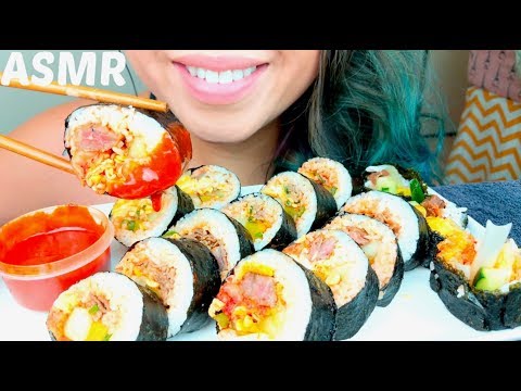 ASMR PRIME BEEF RIB KIMBAP / Korean Sushi Rolls 먹방 *No Talking* suellASMR