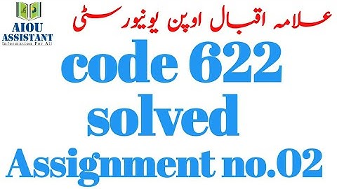 aiou solved assignment autumn 2020 || aiou solved assignment code 622 Assignment no.02