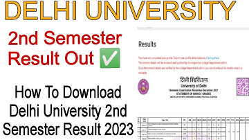 How To Download Delhi University 2nd Semester Result 2023 #anas_du