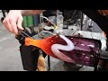 Glassblowing Demonstration, Pink "Lasso" Bottle