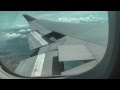 747-400 Philippine Airlines turning speed brake Descent into Davao from Manila in HD