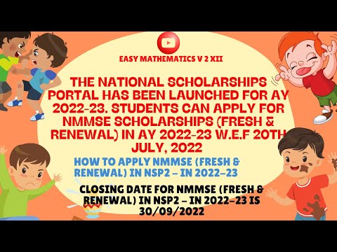How to apply NMMSE (Fresh & Renewal) in NSP / Application for NMMSE in NSP2 has started / NMMSE 2021