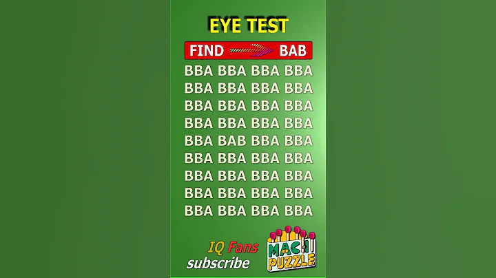 Find BAB where? | Brain Teaser IQ Test #shorts #different #puzzles #opticalillusion #quiz