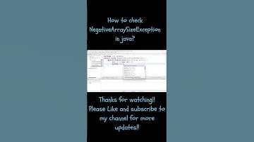 NegativeArraySizeException checking by using java#shorts #java #javaprogramming #exceptionhandling