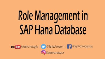 Create Role in SAP Hana | Assign Role to User in SAP Hana
