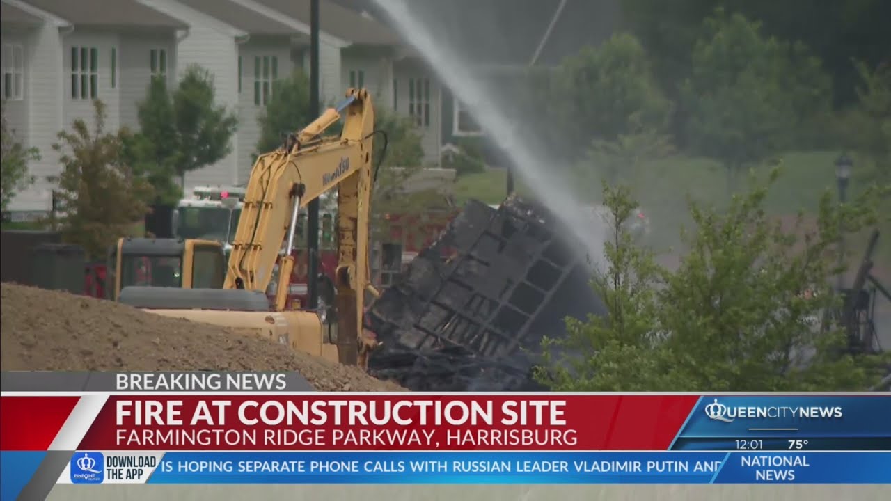 Crews battle large fire at a condo complex in Harrisburg - YouTube