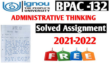 #ignou BPAC 132 Free solved assignment 2021-22 info By Study Zone