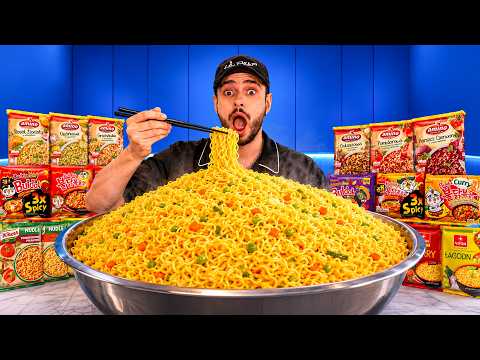 We Mixed 100 INSTANT RAMENS into 1 GIGA RAMEN!