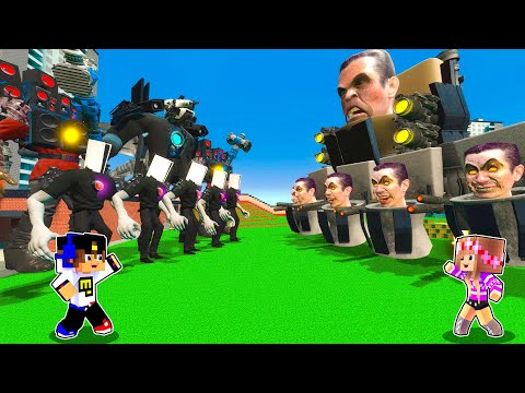 СКИБИДИ ТУАЛЕТ ПРОТИВ КАМЕРАМЕН в МАЙНКРАФТ ! ДЕВУШКА НУБ И ПРО ВИДЕО ТРОЛЛИНГ ЕВГЕНБРО MINECRAFT