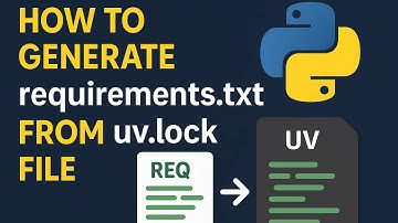 How to Generate requirements.txt from uv.lock File.