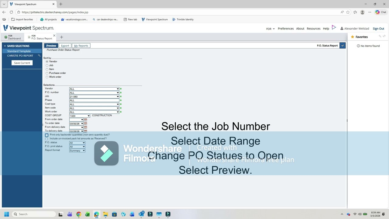 PO Open Commit Report