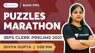 Puzzles marathon for IBPS CLERK PRELIMS  2021 l Reasoning Marathon|  Divya Gupta