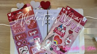 Valentines Day Plan With Me | Using Dollar Tree Stickers | High End Dupe | A5 6 Ring Binder Planner