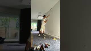 How to paint a wall with a roller (time-lapse) 1080p