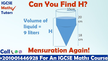 IGCSE Maths Tutors: Mensuration Again! Solving Question 19 Paper 3H June 2018.