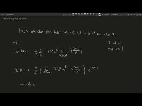 Holomorphic modular forms