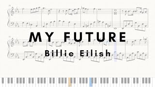 My Future - Billie Eilish - Piano Cover (Free Sheets) видео