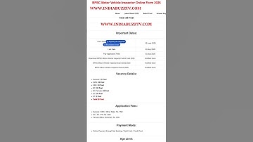 BPSC Motor Vehicle Inspector MVI Recruitment 2025: Apply for 28 Post #shorts #shortsfeed #govtjobs