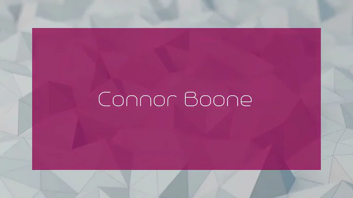 Connor Boone - appearance