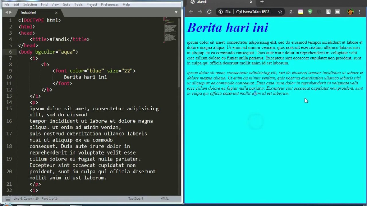 Tutorial HTML Dasar Pembuatan Website - YouTube
