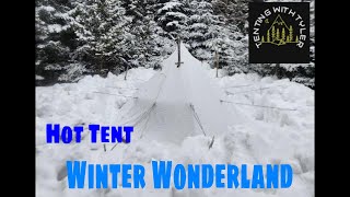 Hot Tent Winter Camping, OneTigris Northgaze Canvas Tent.