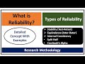 What is reliability in research  its types testretest interrater split half cronbach alpha