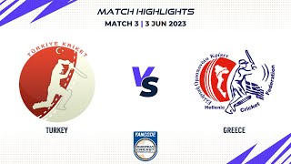 Match 3 - TUR vs GRE | Highlights | FanCode ECI Bulgaria | 3 June 2023 | ECI23.060