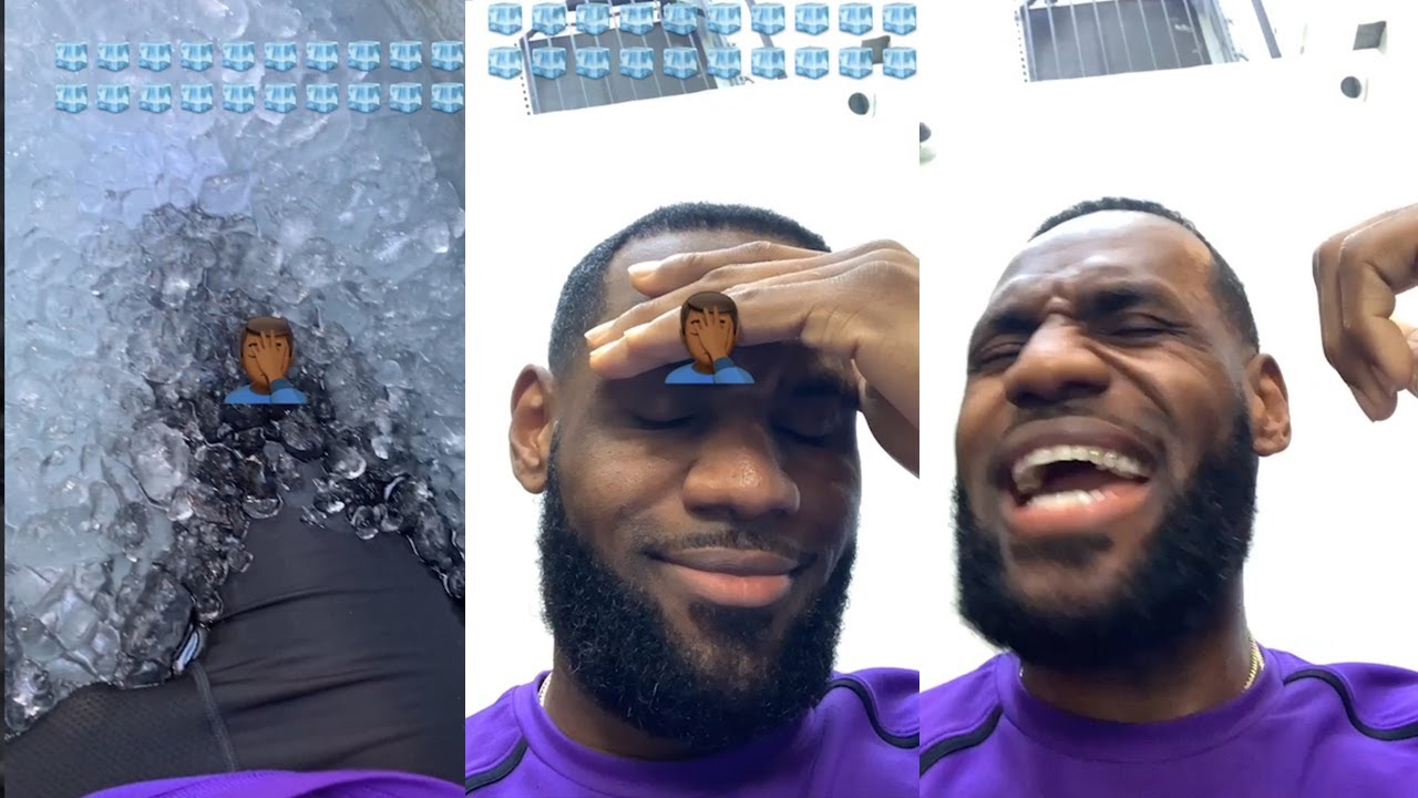 LeBron James doing whatever he gotta do to handle the ICE BATH YouTube