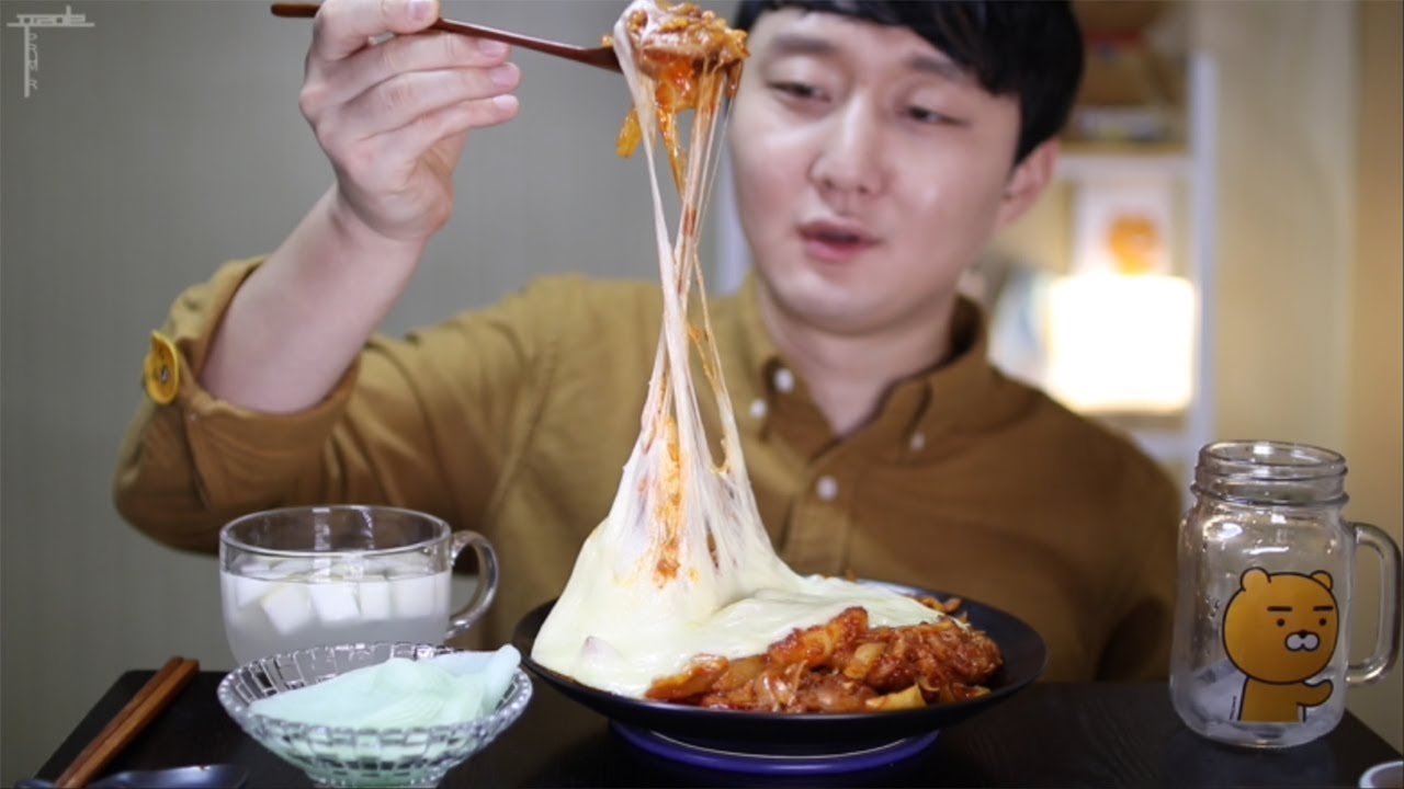 치즈 닭갈비 리얼사운드 먹방 Cheese Spicy Stir fried Chicken Real Sound Social eating Mukbang チーズタッカルビグルメ