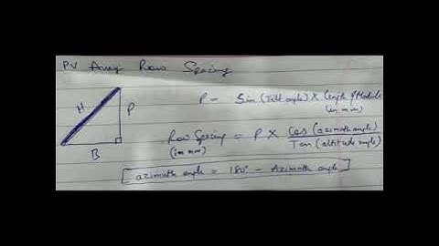 Row spacing of PV Array and Ground mount systems
