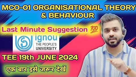 MCO-01 IGNOU | June 2024 | MCOM | Important Questions @Ignoupathways_1196