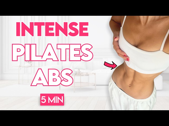 5 min Intense Deep Core & Abs Pilates (Belly Fat Burn) | 7 Day Results class=