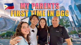 My Parents Are In The Philippines 🇵🇭!!First Impression of BGC Manila & Filipino food