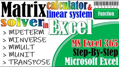 How to calculate matrices and solve linear equations in Excel