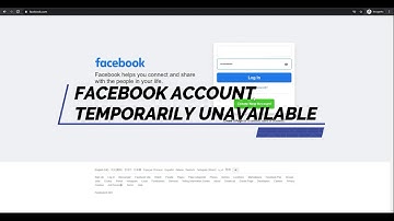 HOW TO FIX FACEBOOK ACCOUNT TEMPORARILY UNAVAILABLE