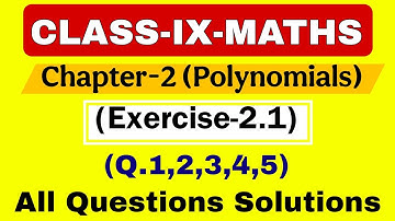 Class 9 Maths Chapter 2 | Polynomials Exercise 2.1 | NCERT Solutions