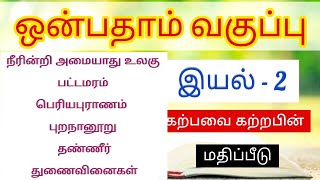 இயல் 2 வகுப்பு 9 தமிழ் கற்பவை கற்றபின் மதிப்பீடு 9th tamil iyal 2 karpavai katrabin book back answer