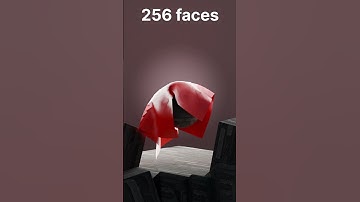 4 faces vs 16k faces - satisfying cloth simulation