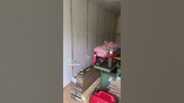 Shipping container workshop build #woodworking